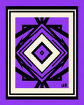 Bold Purple Black Diamond Abstract Rug