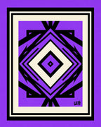 Bold Purple Black Diamond Abstract Rug