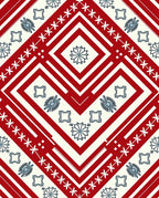 Red Cream Geometric Folk Art Diamonds Rug