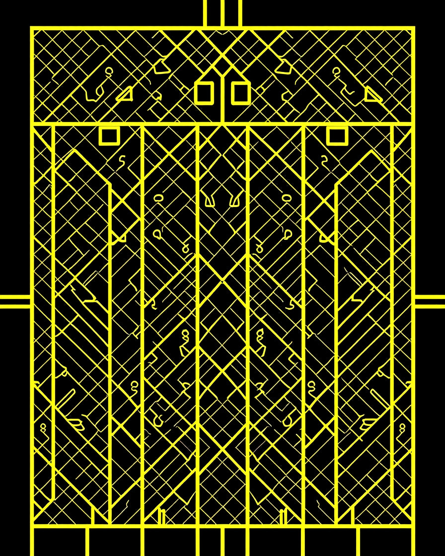 Yellow Geometric Abstract Visual Rug