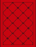 Crimson Lattice Chain Medallion Rug