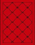 Crimson Lattice Chain Medallion Rug