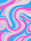 Pastel Swirl Abstract Wave Rug
