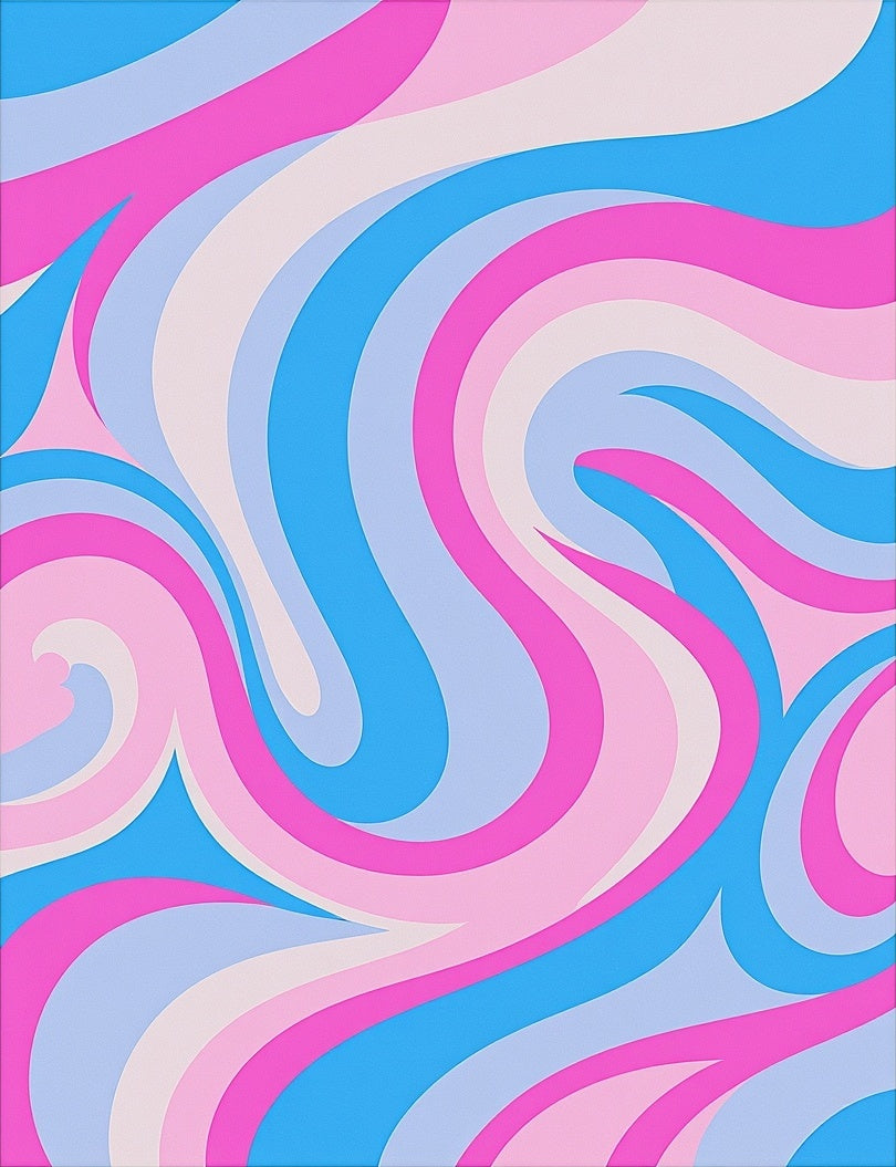 Pastel Swirl Abstract Wave Rug