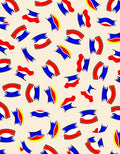 Abstract Tri Color Brushstroke Rug