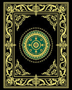 Ornate Emerald Gold Medallion Border Rug