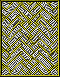 Abstract Yellow Geometric Maze Rug