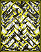 Abstract Yellow Geometric Maze Rug