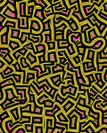 Vibrant Yellow Black Maze Rug