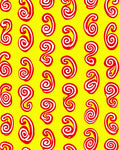 Red Swirls Abstract Geometric Design Rug