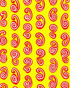Red Swirls Abstract Geometric Design Rug