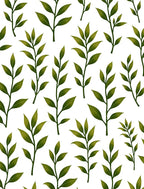 Fresh Green Leafy Branch Repeats Rug