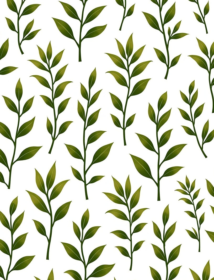 Fresh Green Leafy Branch Repeats Rug