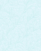Soft Blue Leafy Swirl Vintage Rug