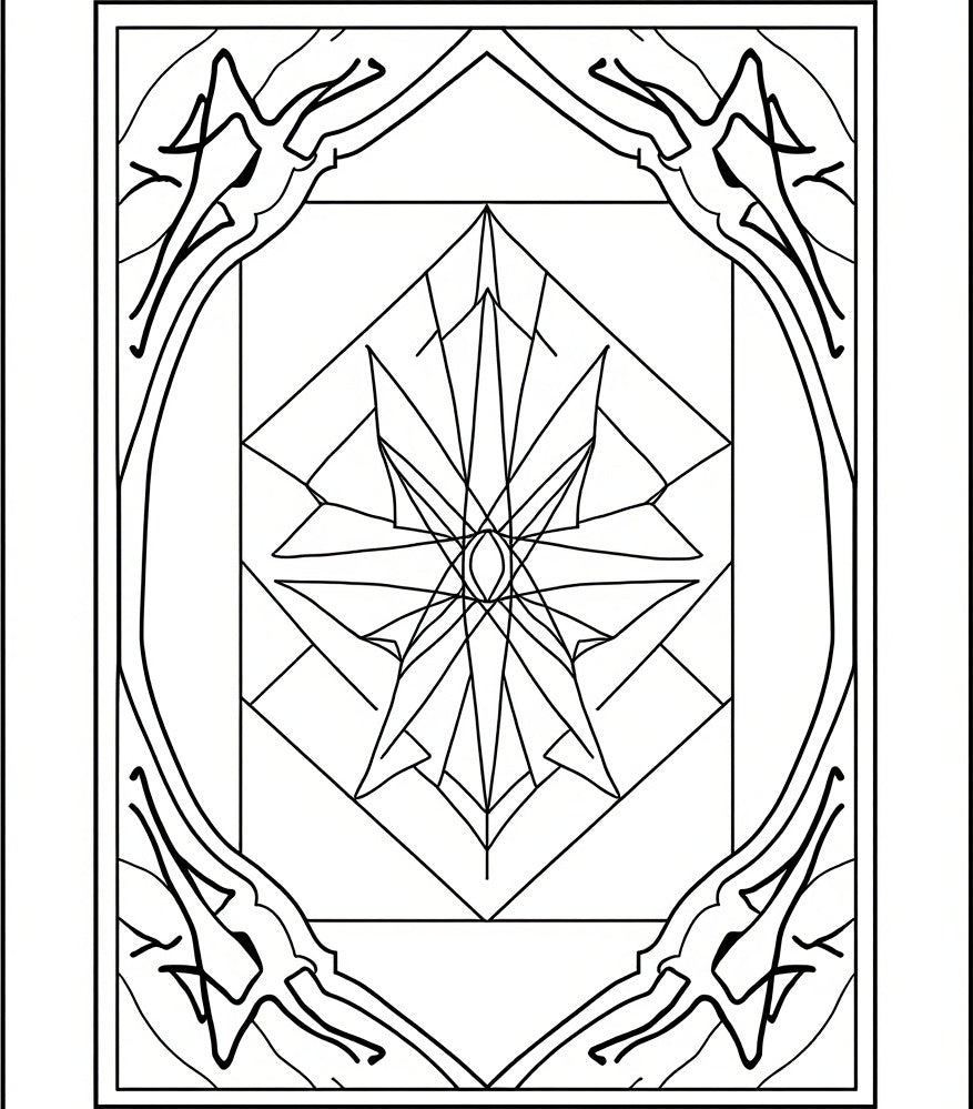 Geometric Starburst Framed Art Rug