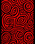 Bold Red Black Swirl Abstract Rug