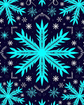 Aqua Snowflake Collage Dark Blue Rug
