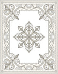 Intricate Floral Ivory Scroll Border Rug