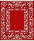Crimson White Intricate Border Rug