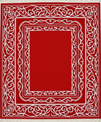 Crimson White Intricate Border Rug