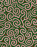Emerald Green Swirling Candy Cane Shapes Rug