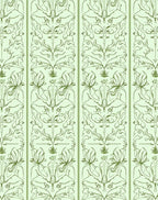 Emerald Green Floral Art Nouveau Rug