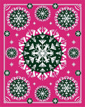 Pink Snowflakes Mandala Rug