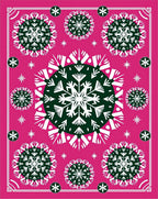 Pink Snowflakes Mandala Rug