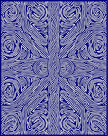 Deep Blue Woven Lines Mandala Rug