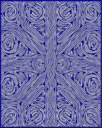 Deep Blue Woven Lines Mandala Rug