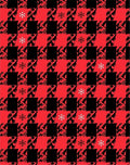 Red Black Plaid Snowflakes Rug