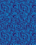 Deep Blue Swirling Organic Lines Rug