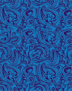 Deep Blue Swirling Organic Lines Rug