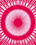 Crimson Sunburst Ethnic Mandala Rug