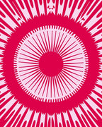 Crimson Sunburst Ethnic Mandala Rug