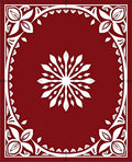 Deep Red Floral Sunburst Medallion Rug