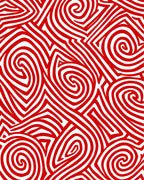 Bold Crimson Abstract Swirl Rug