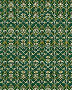 Vintage Emerald Floral Vine Rug