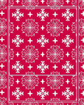 Crimson White Snowflake Medallion Symmetry Rug