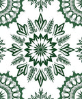 Deep Green Radial Starburst Mandala Rug