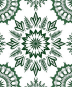 Deep Green Radial Starburst Mandala Rug