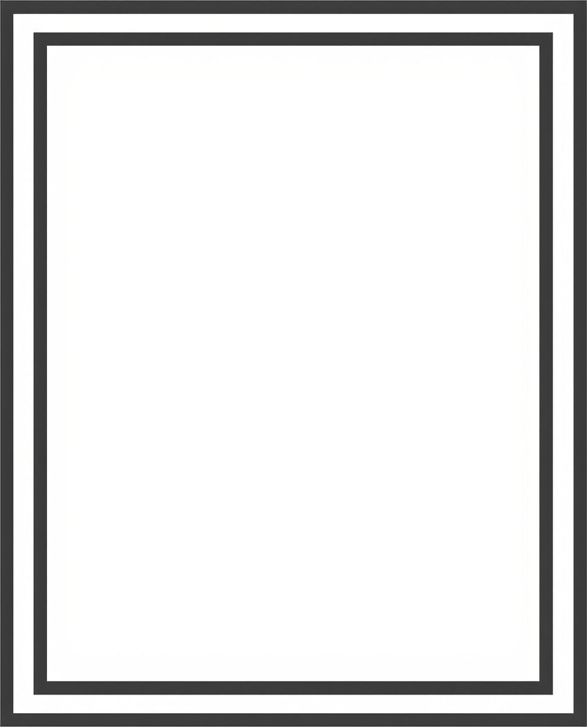 Simple Dark Gray Triple Border Square Rug