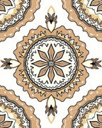Rustic Cream and Brown Medallion Rug