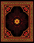 Bold Red Yellow Sunburst Medallion Rug