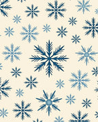 Navy Blue Snowflake Scatter Rug