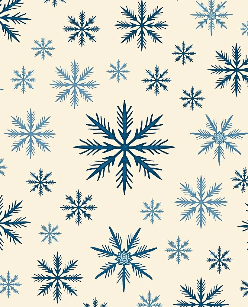 Navy Blue Snowflake Scatter Rug