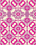 Vibrant Magenta Floral Symmetry Rug