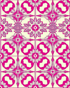 Vibrant Magenta Floral Symmetry Rug