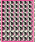 Bold Black Pink Abstract Chairs Rug