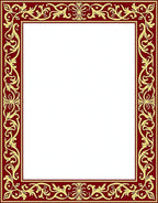 Burgundy Gold Floral Scroll Border Rug